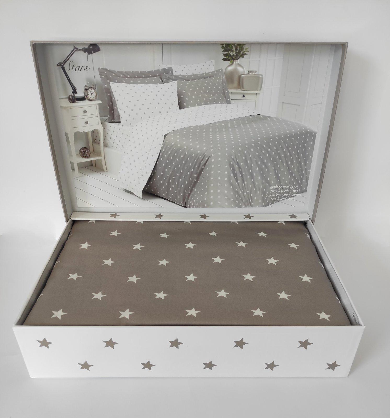 Комплект постельного белья Maison D'or Cатин 200х220 Stars Beige (CN9152)