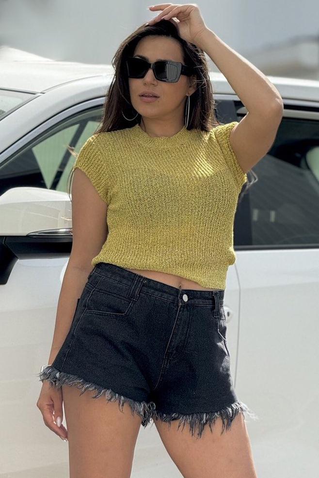 Футболка женская трикотажная р. 46 Горчичный (179709)