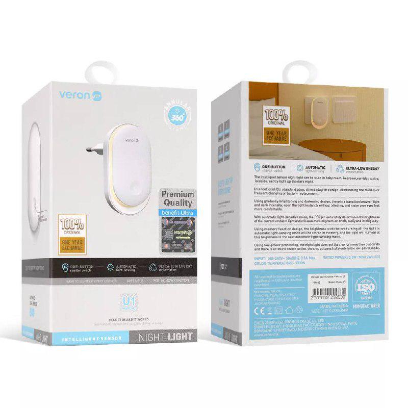 Нічник в розетку для дітей VERON U1 з регулюванням яскравості (2609264406) - фото 6 Нічник в розетку для дітей VERON U1 з регулюванням яскравості (2609264406) - фото 6