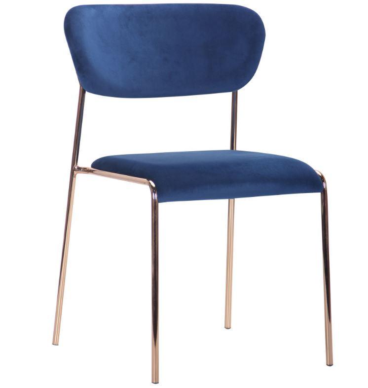 Обеденный стул AMF Alphabet A сталь/текстиль 780х510х540 мм Золото/Синий