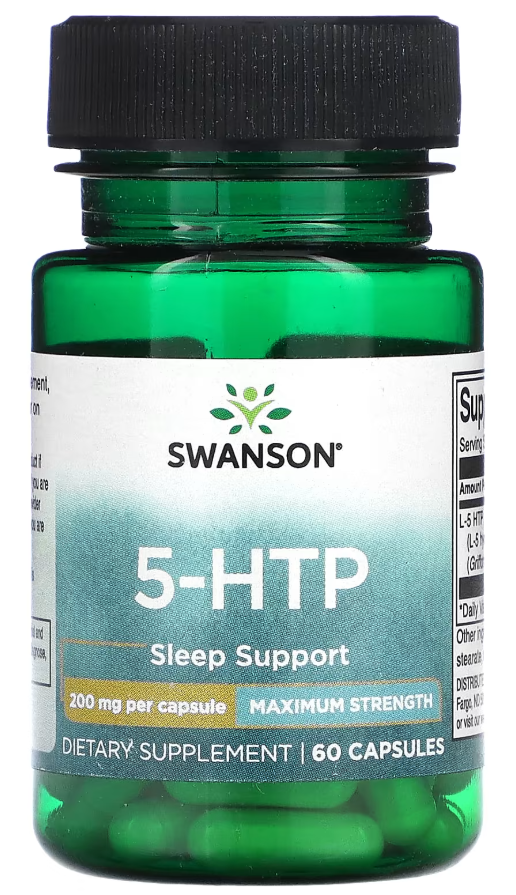 5-гидрокситриптофан максимальной дозировки Swanson 5-HTP Maximum strenght 200 мг 60 капс. (3829)