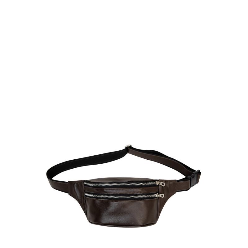 Сумка на пояс Tirso M с натуральной кожи 31x12x5 см Коричневый