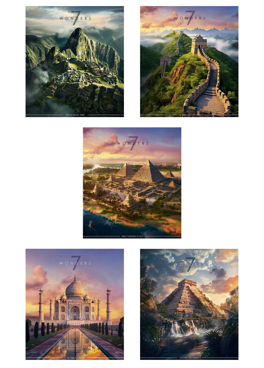 Тетради Школярик World wonders 3473 УФ-лак в линию 5 шт. по 60 л. (4823088231410)