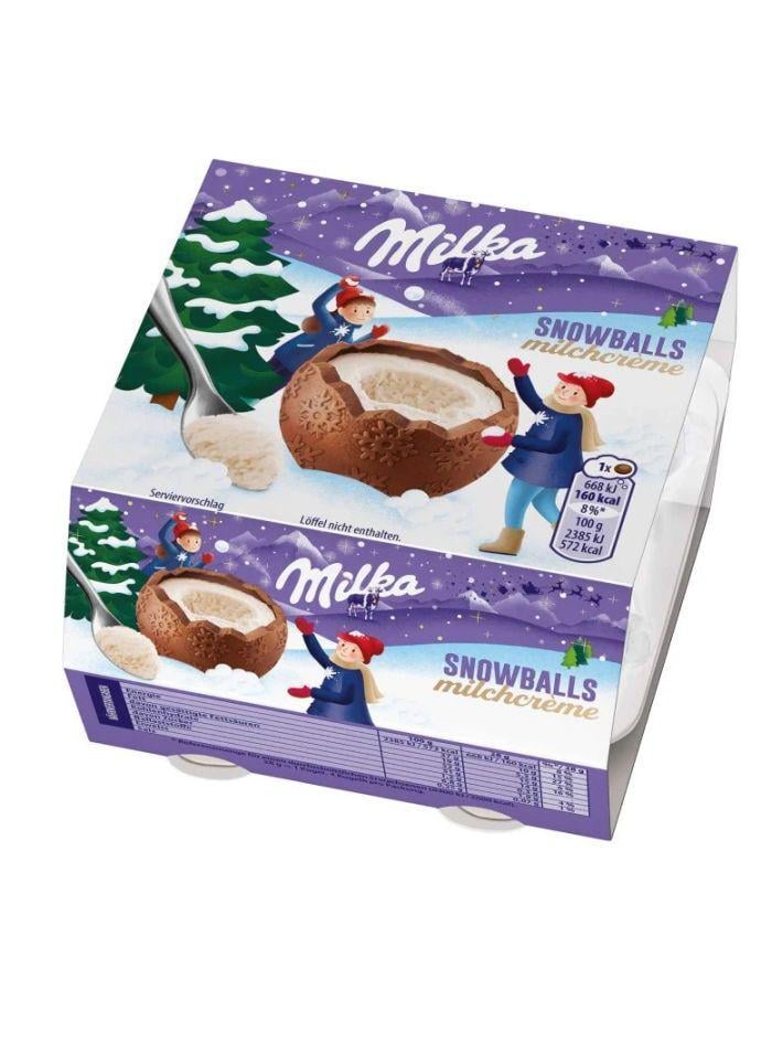 Шоколад в форме шара Milka Snow Balls Milchcreme с кремово-молочной начинкой 112 г