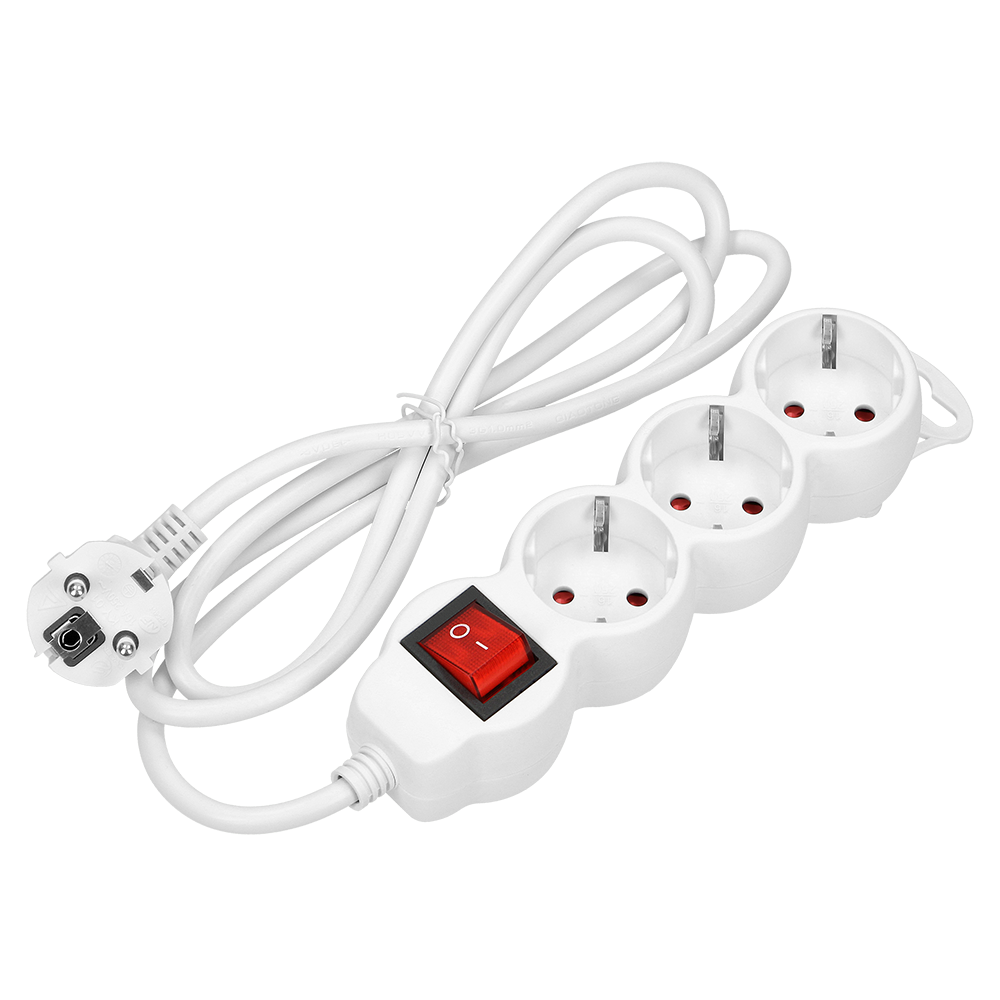 Подовжувач на 3 розетки 3м з виключателем білий ORAE13146(GS)/W/3M ORNO