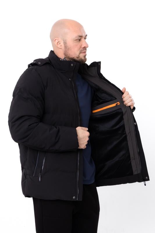 Куртка-пуховик чоловіча єврозима з відстібним капюшоном Носи Своє р. 50 Чорний (16241) - фото 2 Куртка-пуховик чоловіча єврозима з відстібним капюшоном Носи Своє р. 50 Чорний (16241) - фото 2