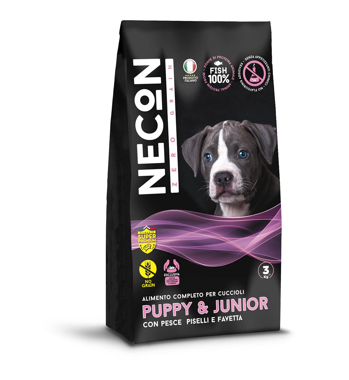 Сухой корм для собак Necon Zero Grain Puppy & Junior Fish Pea and Horse Bean 3 кг (NECZG06)