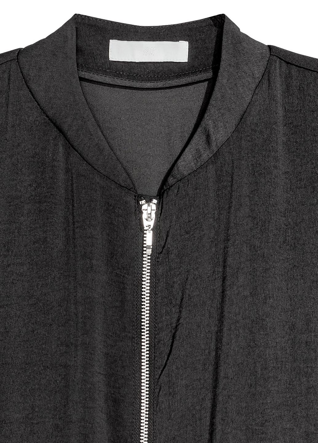 Бомбер жіночий H&M р. 42 Темно-сірий (440209001b30) - фото 2