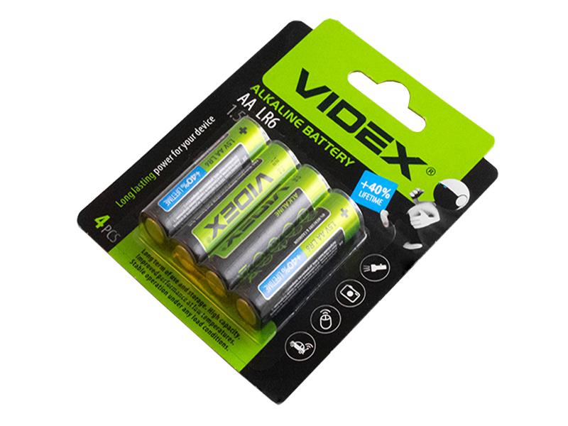 Батарейка щелочная Videx АА/LR6 4 шт. Blister Card (3051)