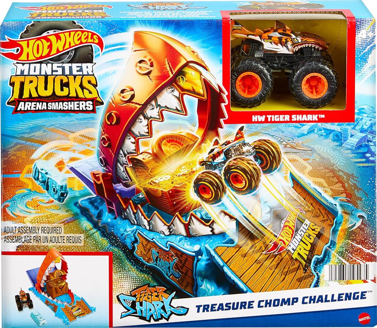 Трек Hot Wheels Monster Trucks Сокрушители арены с тигровой акулой (HTP17)