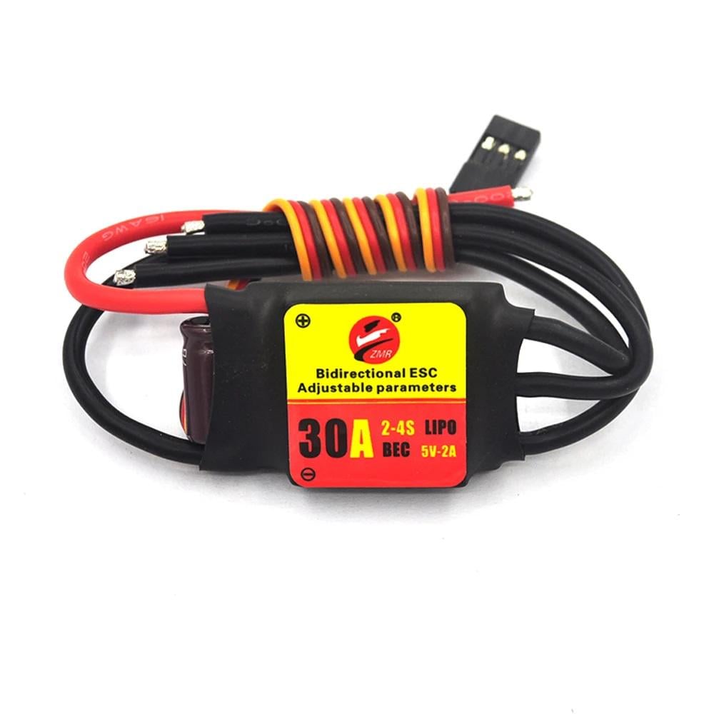 Регулятор двигателя ESC 30A ZMR Bidirectional 2–4S BEC 5V2A с реверсом для водных и наземных дронов (00-00028125)