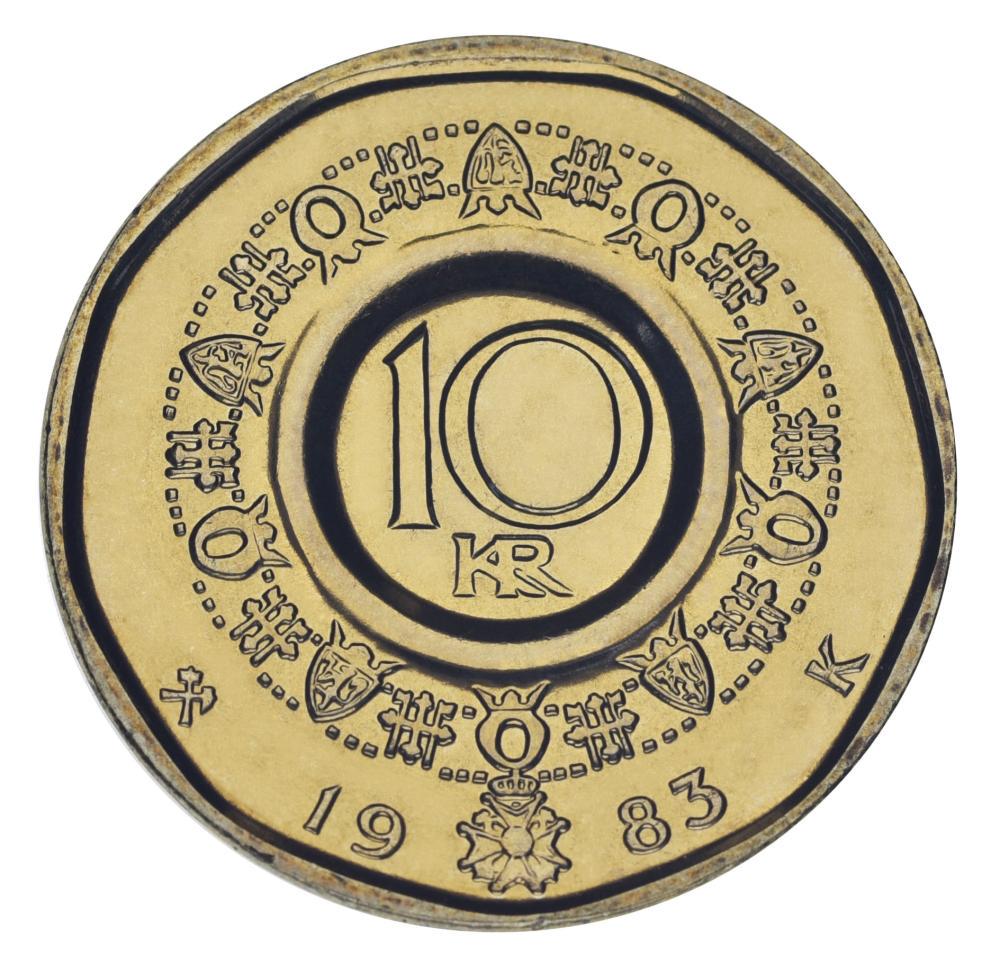 Коллекционная монета Норвегия 10 крон 1983 UNC (М21755)