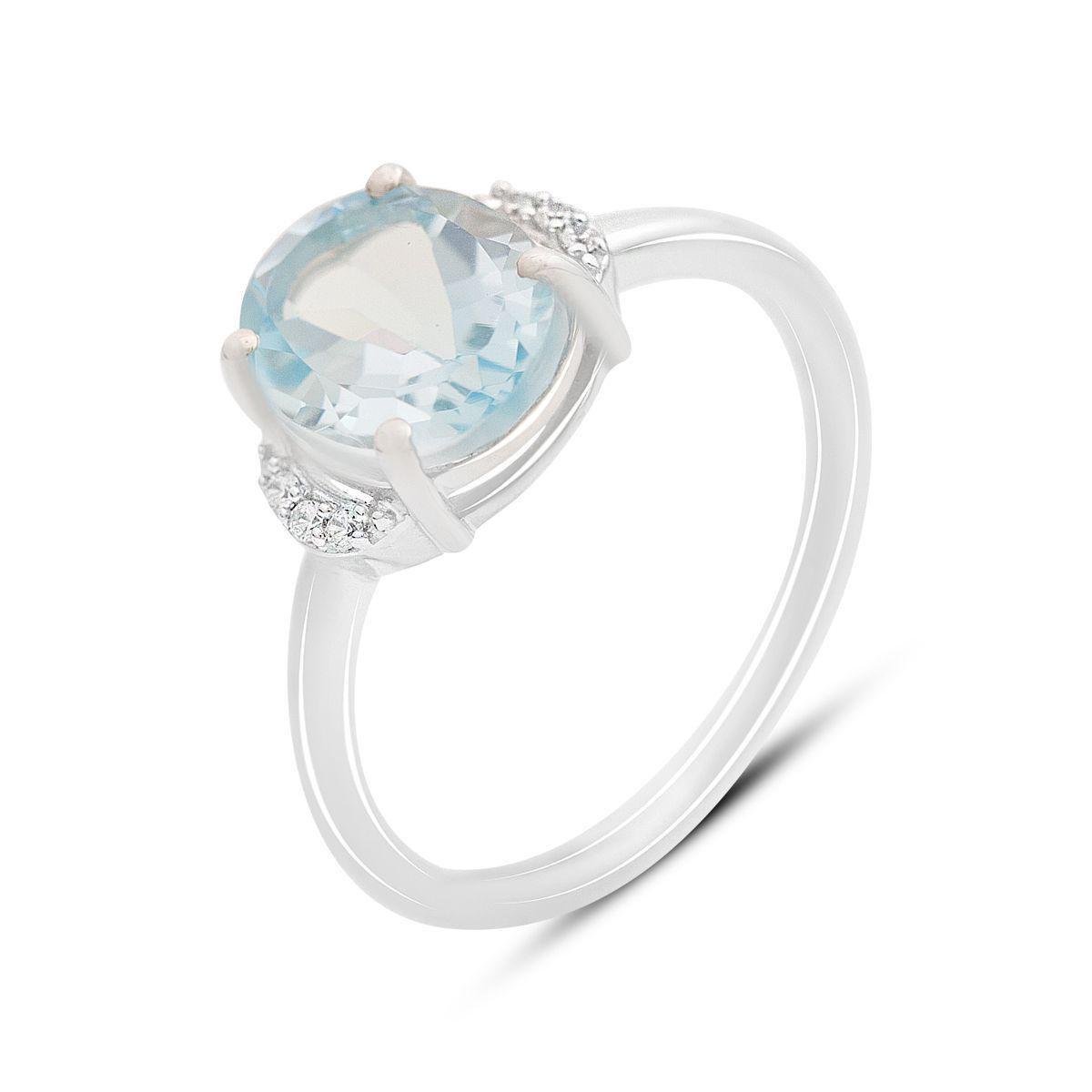 Кольцо серебряное Tiva с натуральным топазом 3,302 ct 2,51 г р. 18 (2167822)