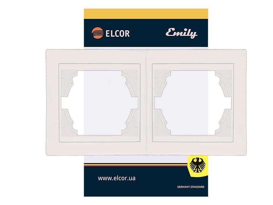 Рамка горизонтальна Elcor Emily 9215 2-місна Кремовий (211556) Рамка горизонтальна Elcor Emily 9215 2-місна Кремовий (211556)
