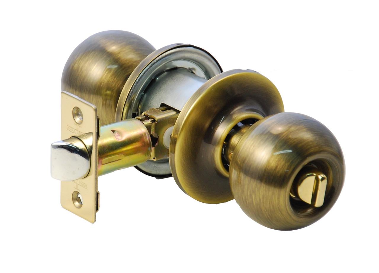 Кноб TESA Bola Ручка з фіксатором WC Латунь антична (3903U0LA) Кноб TESA Bola Ручка з фіксатором WC Латунь антична (3903U0LA)