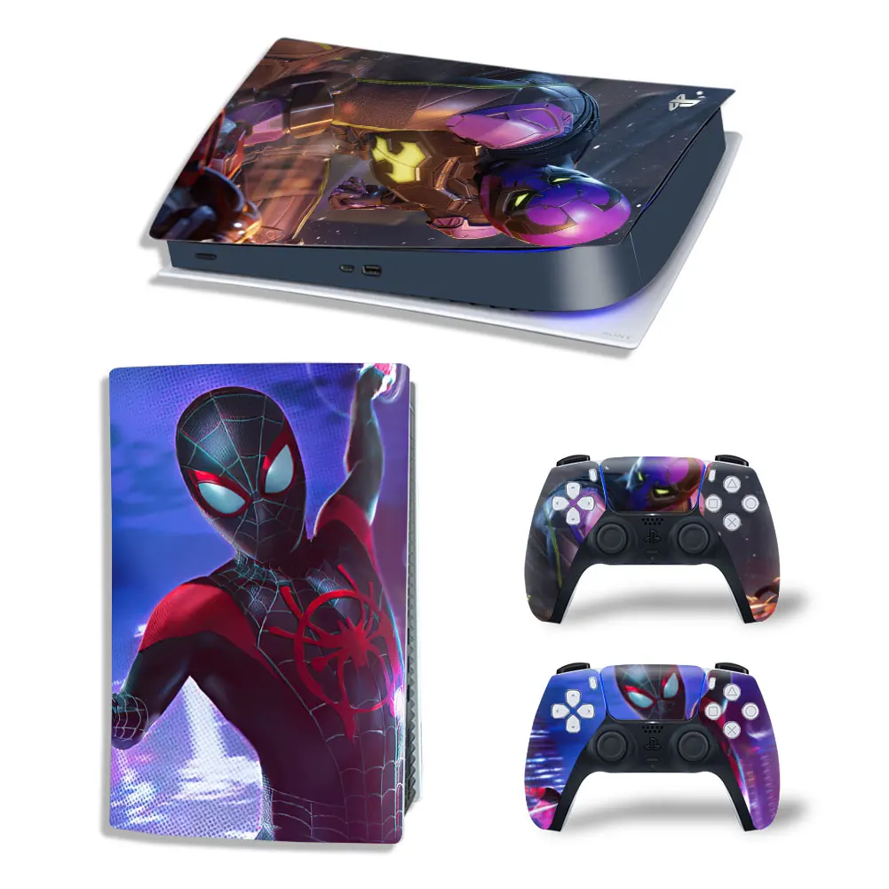 Вінілова наклейка для Sony PlayStation PS5 Spiderman Blue 360 - фото 1