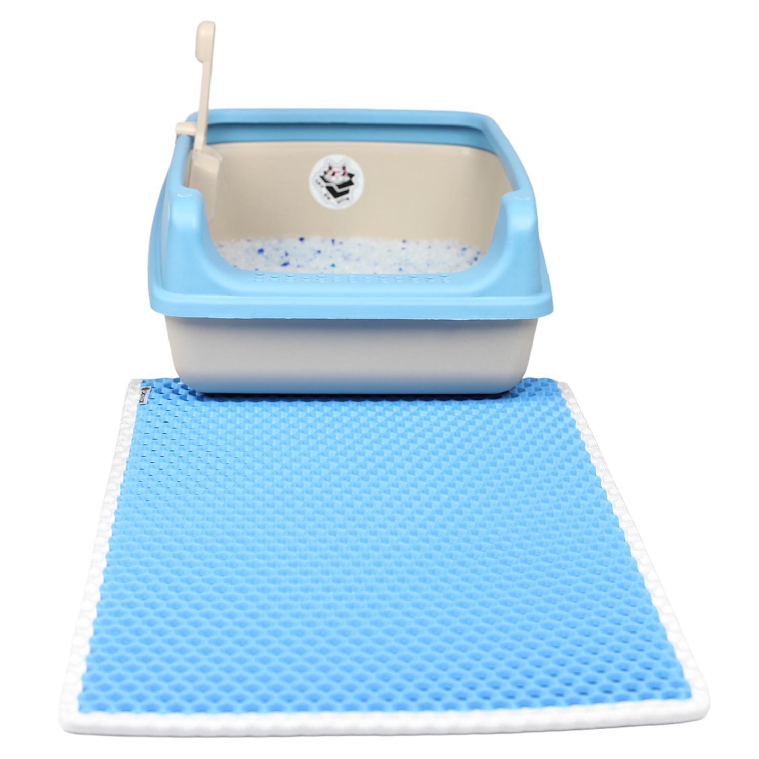 Коврик двухслойный Cat in Box для кошачьего лотка EVA 60x40 см Голубой - фото 5 Коврик двухслойный Cat in Box для кошачьего лотка EVA 60x40 см Голубой - фото 5