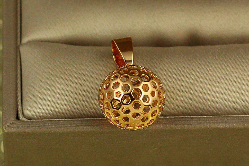Кулон Xuping Jewelry Шарик соты 1,3 см Золотистый (29256678)