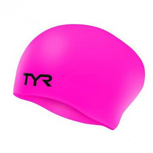 Шапочка для плавання TYR Long Hair Wrinkle Free Silicone Cap Fl Pink