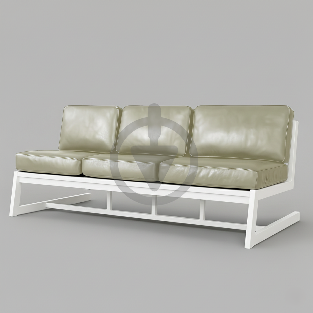 Диван металлический AVVS tech Атлас уличный лофт экокожа 206 см Бежевый/Белый (30222960)