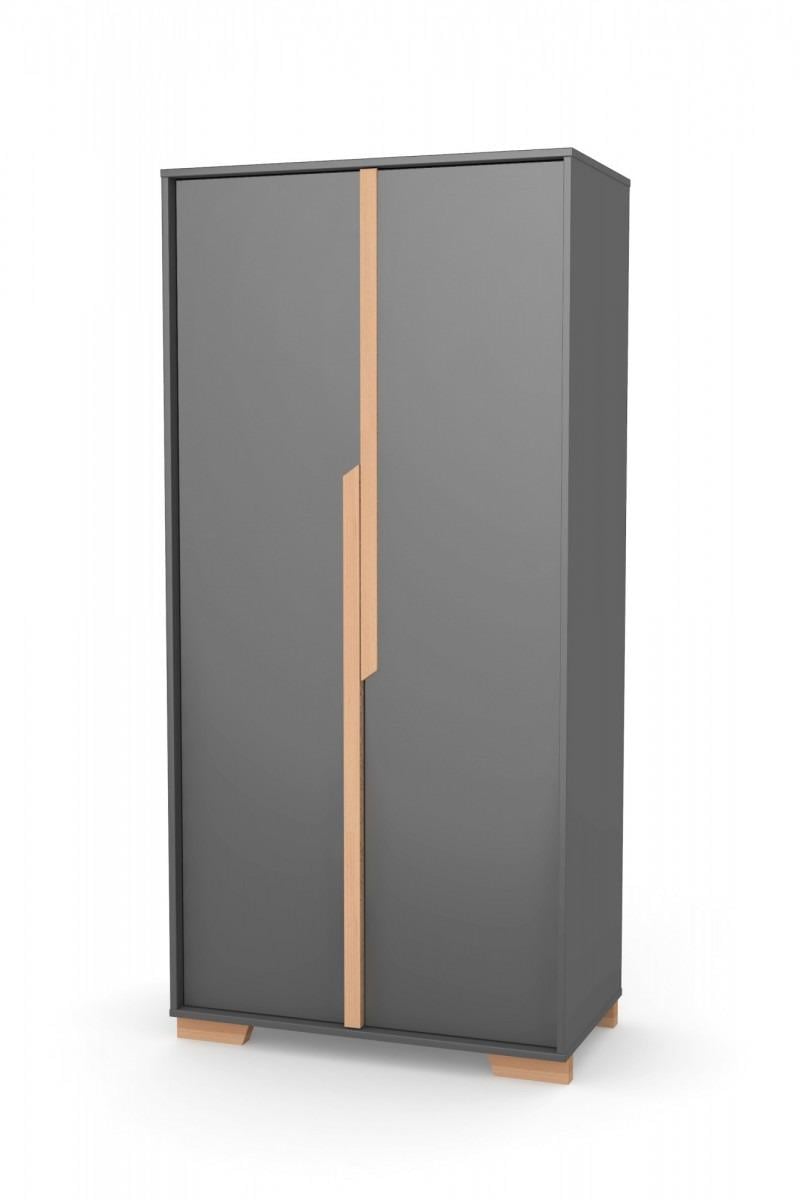 Шкаф распашной Верес Сиэтл 850 из Дерева и ДСП Темно-серый Бук 38.41.2.16