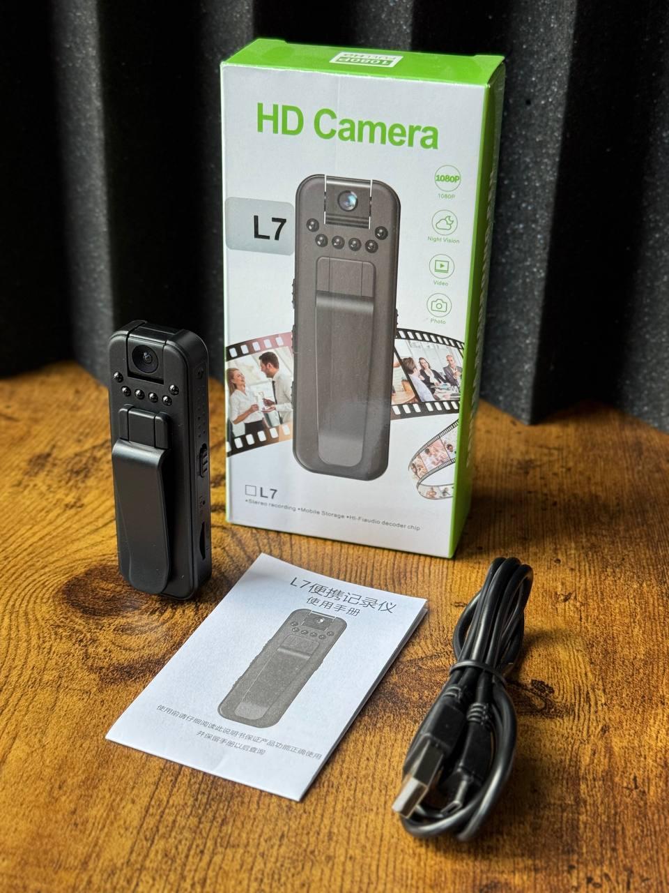 Камера портативна міні-кишенькова нагрудна L7 1080P IR нічного бачення - фото 2