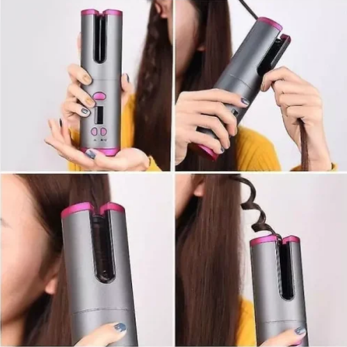 Стайлер для завивки волосся Ramindong Hair curler WM-002 бездротовий з керамічним покриттям Сіро-рожевий - фото 7