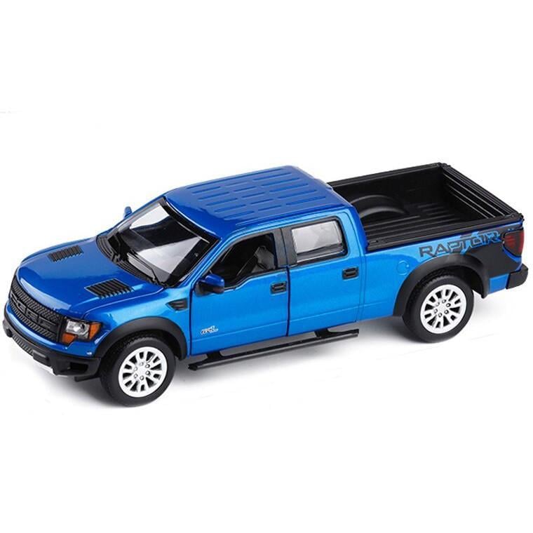 Игрушечная машинка металлическая Ford F-150 SVT Raptor 1:34 масштабная инерция/звук/свет Синий (28443710)