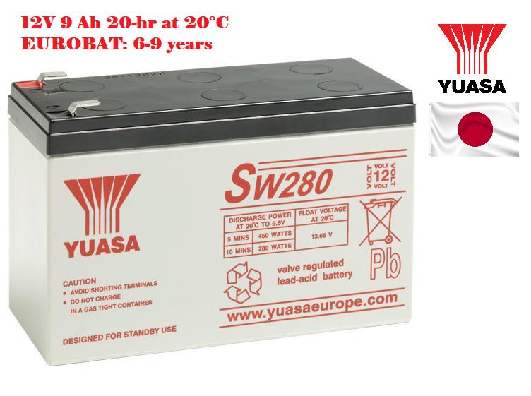 Акумуляторна батарея Yuasa SW280 12V 9 Ah 9 years Eurobat High Rate AGM VRLA - фото 3