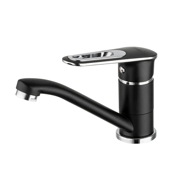 Змішувач для кухні Frap F4549-6 одноважільний Чорний/Хром (125926)