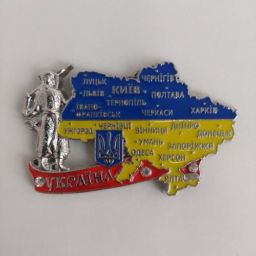 Магнит металлический Карта Украины с городами (29954)