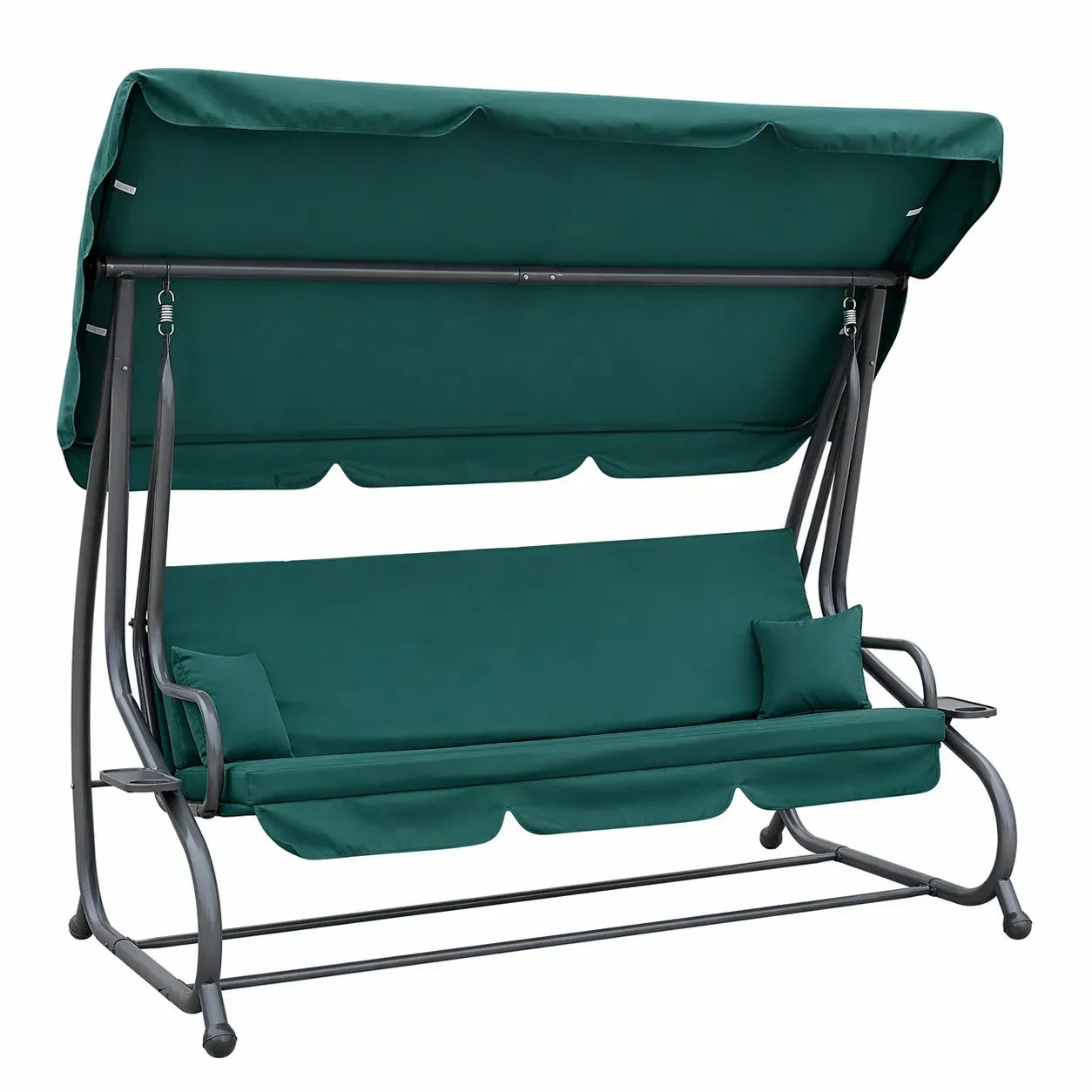 Садовые качели-диван 4Рoints Garden Comfort 4-местная с подстаканниками до 350 кг Зеленый (DA-4PGCGR)