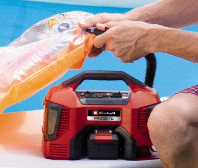 Компресор повітряний акумуляторний Einhell Pressito 18/21 з ручкою для перенесення 10,5 бар без АКБ і ЗУ (4020467) - фото 7