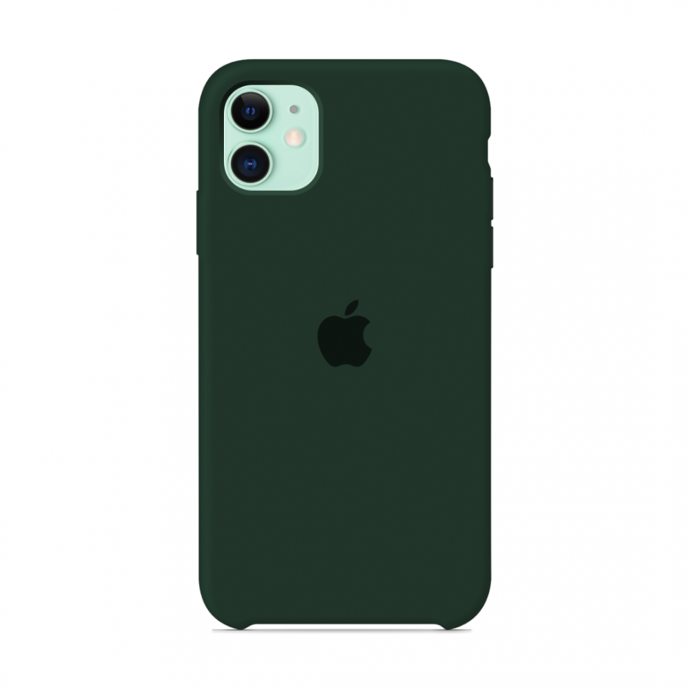 Силіконовий чохол накладка Apple Silicone Case for iPhone 11, Dark Green (HC) (A) - фото 4