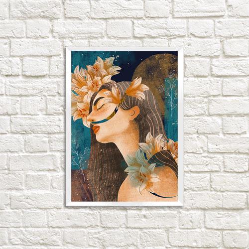 Постер в рамке Floral woman 30x42 см A3 (WMT3_21M004_WH) Постер в рамке Floral woman 30x42 см A3 (WMT3_21M004_WH)