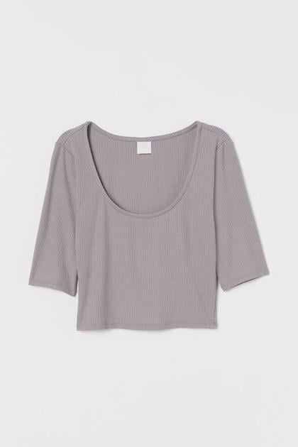 Топ H&M 951062П XS Серый нюд