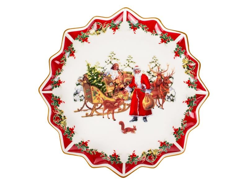 Блюдо Christmas collection фарфоровое фигурное новогоднее 38х4 см (986-126)