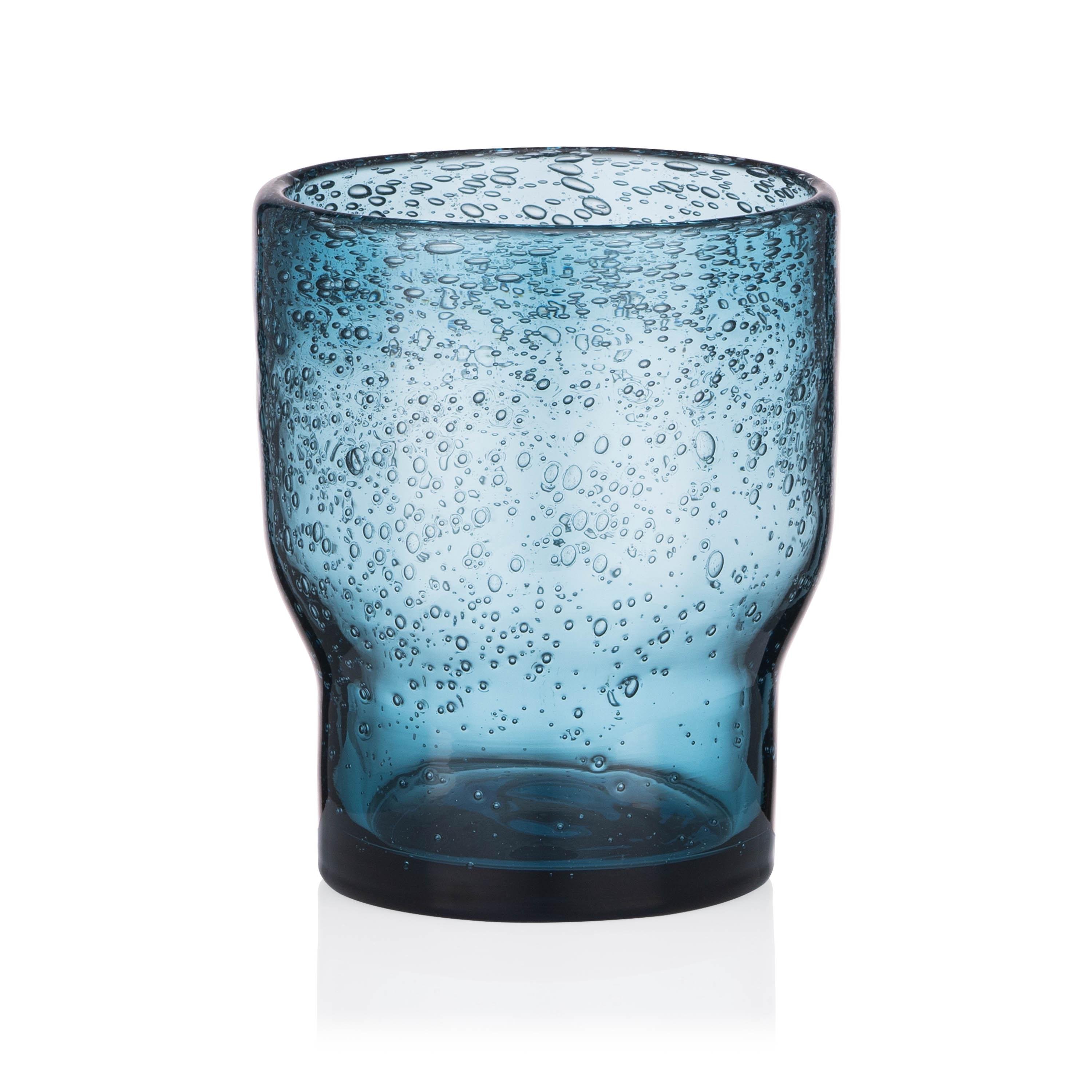 Набор стаканов низких Ardesto Bubble прозрачное стекло 300 мл 2 шт. Синий (AR2630BL) - фото 3