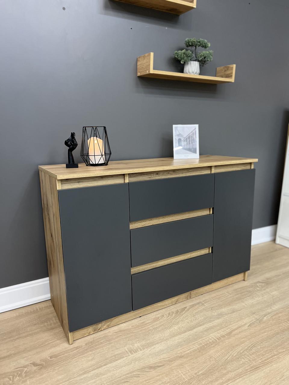 Комод Kvatro 3/2 1100х750х400 мм Дуб аппалачі/Антрацитовий - фото 8 Комод Kvatro 3/2 1100х750х400 мм Дуб аппалачі/Антрацитовий - фото 8