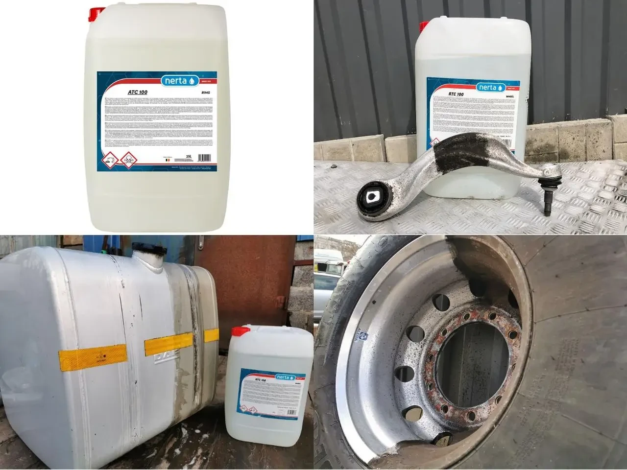 Очисник кислотний колісних дисків та алюмінієвих баків для видалення стійких забруднень ATC 100 Nerta 1 л - фото 2 Очисник кислотний колісних дисків та алюмінієвих баків для видалення стійких забруднень ATC 100 Nerta 1 л - фото 2