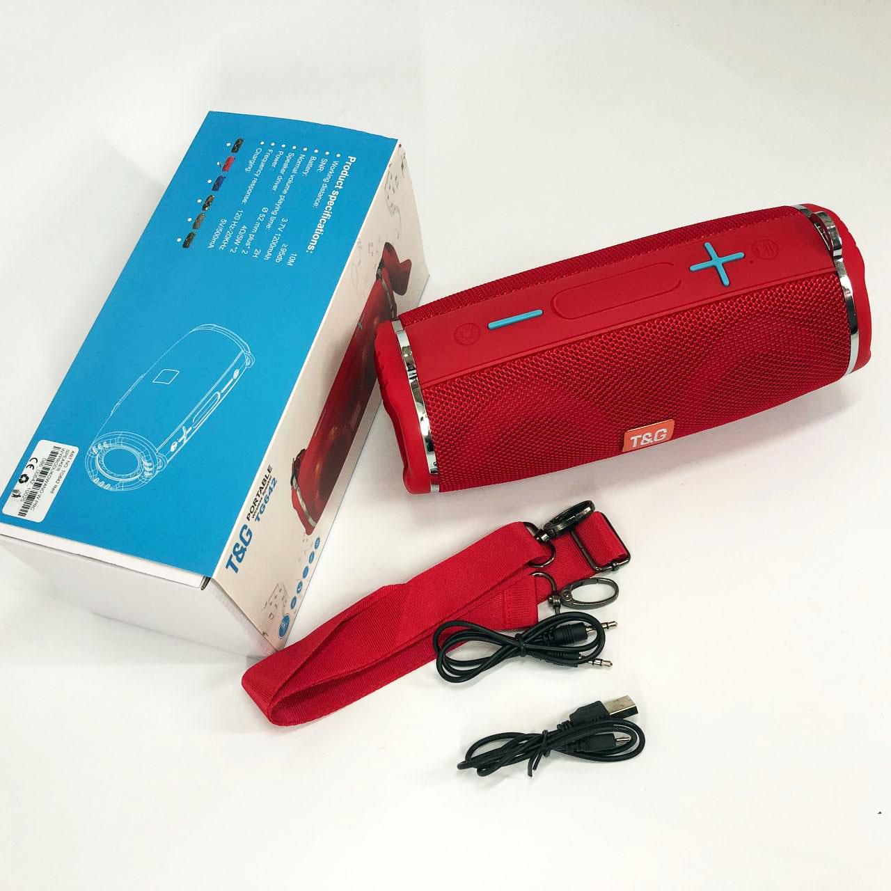 Колонка портативная с RGB подсветкой и ремешком TG642 Красный - фото 10