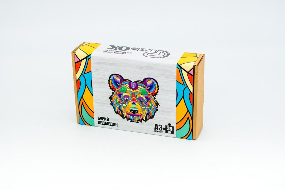 Пазл деревянный фигурный PuzzleOK Мишка картонная упаковка