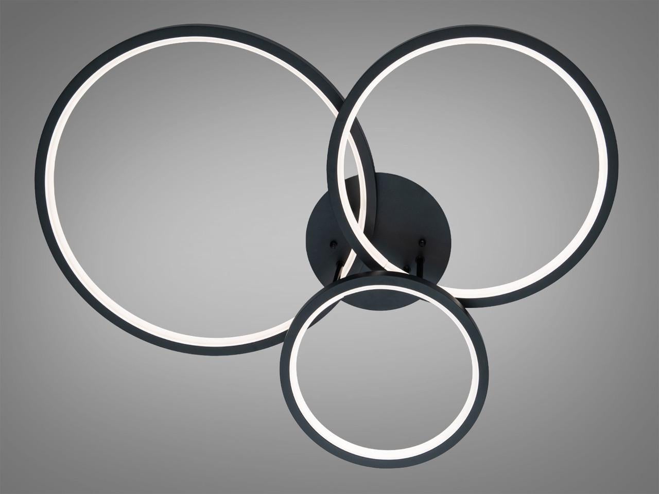 Люстра светодиодная кольца для гостиной 2556BK dimmer 84W с пультом Черный (2941179591)