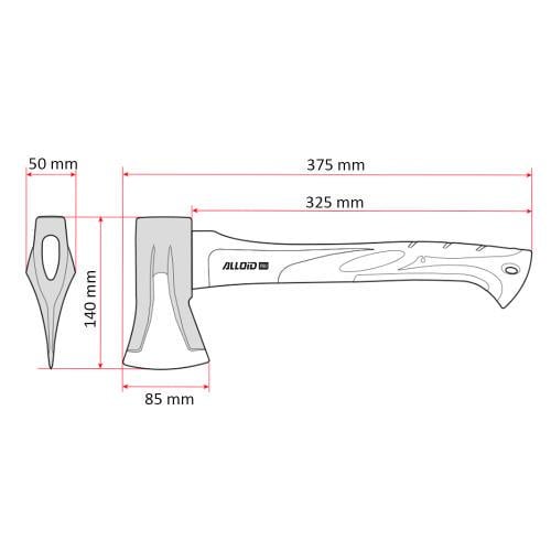 Топор-колун Alloid Pro ручка из фибергласа 1000 г 38 см (SF-70151000) - фото 2 Топор-колун Alloid Pro ручка из фибергласа 1000 г 38 см (SF-70151000) - фото 2