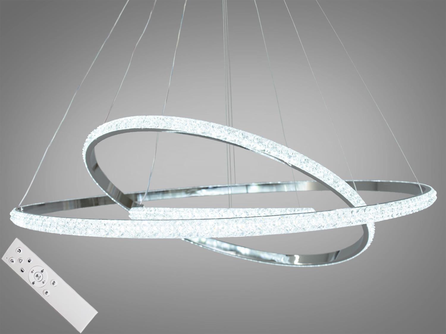 Люстра светодиодная Diasha с димером 150W Хром(MD77077-3HR-8+6+4d)