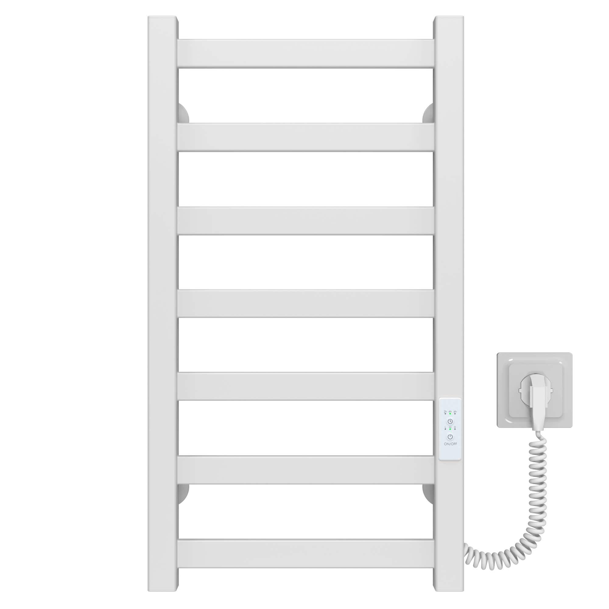 Полотенцесушитель электрический Deffi Avast П7 WD04 правое подключение крашеная сталь 400х600 мм Белый (B.AV.60.40.7.E.W.R.4)