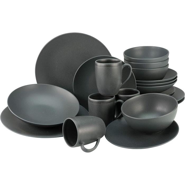 Столовий сервіз Creatable Soft Touch Black на 4 персони 20 пр. Чорний (33459093)