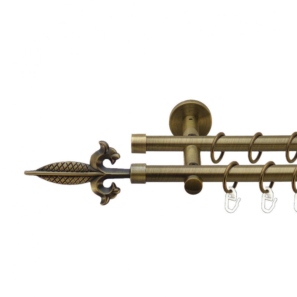 Карниз Orvit Генуя металевий дворядний циліндр 16 см гладка труба кільце металеве 16/16 мм 240 см Антик (7335445)