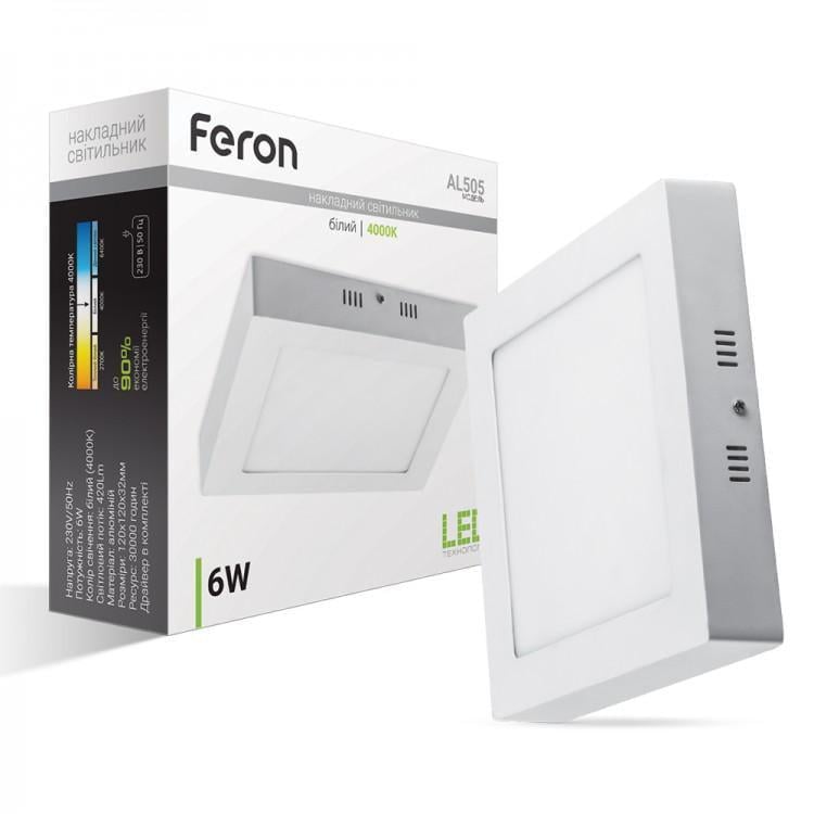 LED-світильник накладний Feron AL505 6W 480 Lm 5000K (27549171) LED-світильник накладний Feron AL505 6W 480 Lm 5000K (27549171)