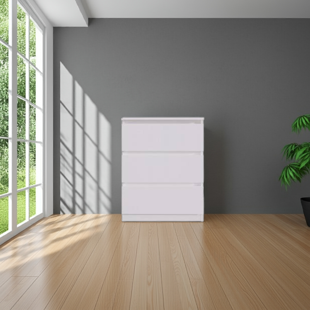 Комод MEBEX на 3 ящика 60х40х77,4 см Белый (VM3B600WH) - фото 2 Комод MEBEX на 3 ящика 60х40х77,4 см Белый (VM3B600WH) - фото 2